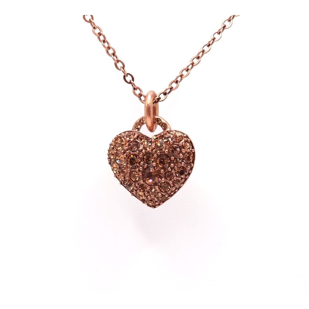 Pilgrim Swarovski Heart Necklace NWT Rose Gold